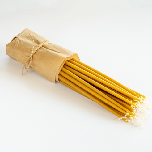 Dipped beeswax taper candles - 27cm, 11"
