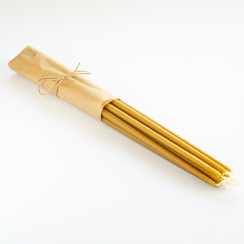 Dipped beeswax taper candles - 36cm, 14"
