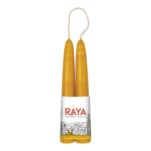 Classic taper candles of pure beeswax - 15 cm, 6"