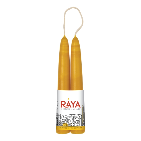 Classic taper candles of pure beeswax - 15 cm, 6"