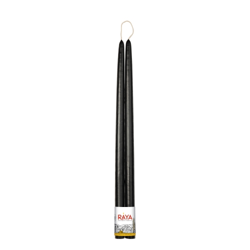 Klassische Kegelkerzen aus reinem Bienenwachs, schwarz - 44 cm, 17"