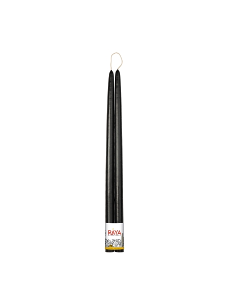 Klassische Kegelkerzen aus reinem Bienenwachs, schwarz - 44 cm, 17"