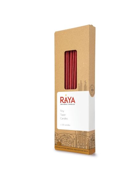 Red Dipped beeswax taper candles - 22cm, 9"