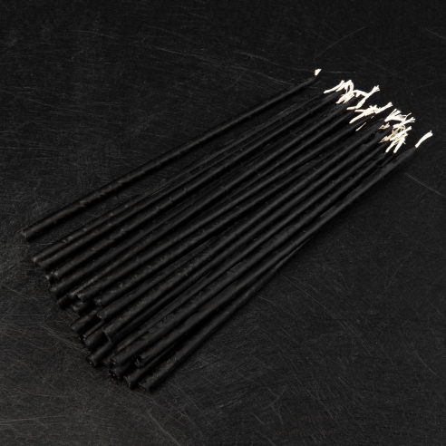 Black Dipped beeswax taper candles - 22cm, 9"