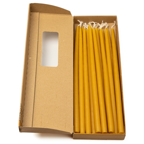 Dipped beeswax taper candles - thick, 22cm, 9"