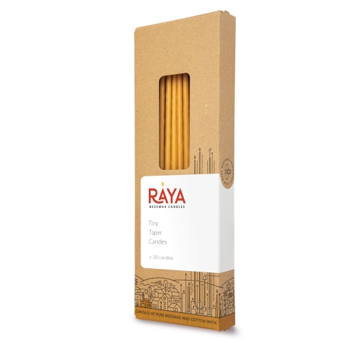 Dipped beeswax taper candles - 22cm, 9"