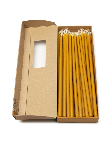 Dipped beeswax taper candles - 22cm, 9"