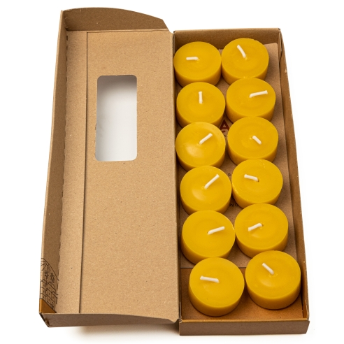 Natural Beeswax Tealight Candle - refills 12pcs box