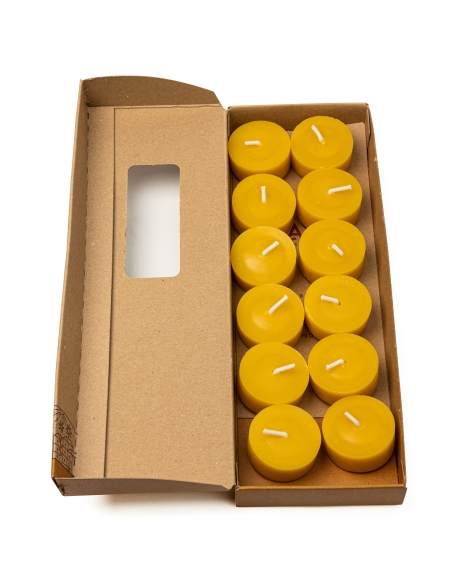 Natürliche Bienenwachs Teelicht Kerze - Nachfüllungen 12pcs Box