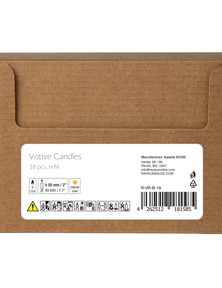 Natural Beeswax Votive Candles - refills 18 pcs box