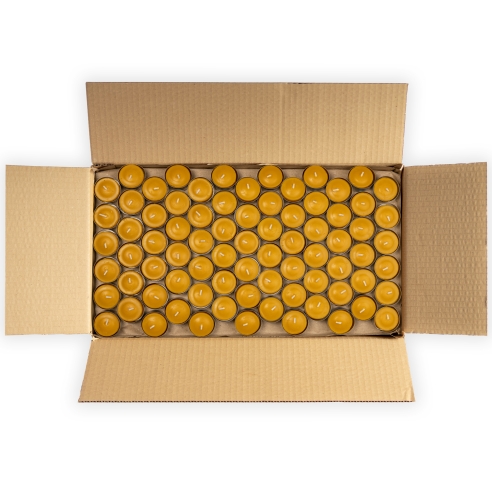 Pure Beeswax Tealight Candle, Aluminum Cups - 308pcs box