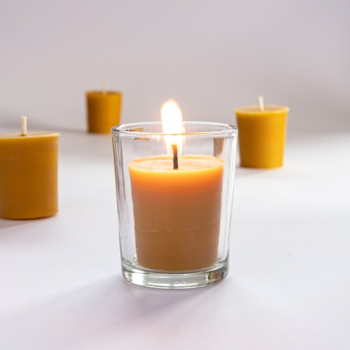 Pure Beeswax Votive Candles - refills 66 pcs box