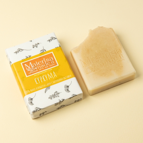 Handmade soap bar, turmeric