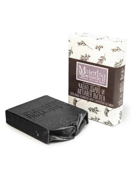 Handmade soap bar, activated charcoal and tea tree