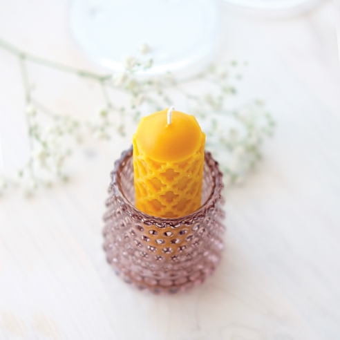 Natural Beeswax Ornamental Candle - Festive candle