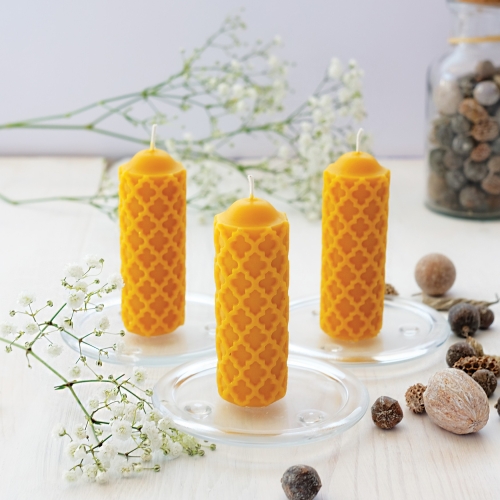 Natural Beeswax Ornamental Candle - Festive candle