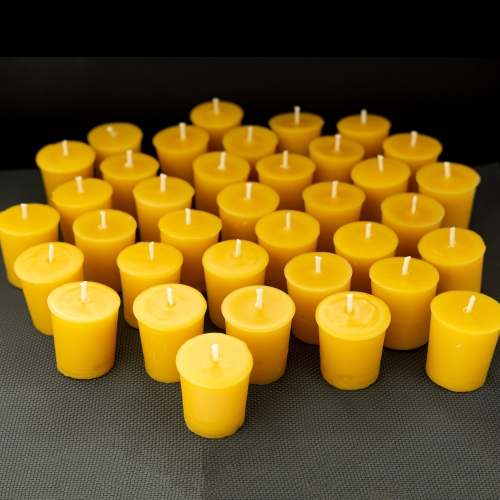 Natural Beeswax Votive Candles, refills - dicount packs
