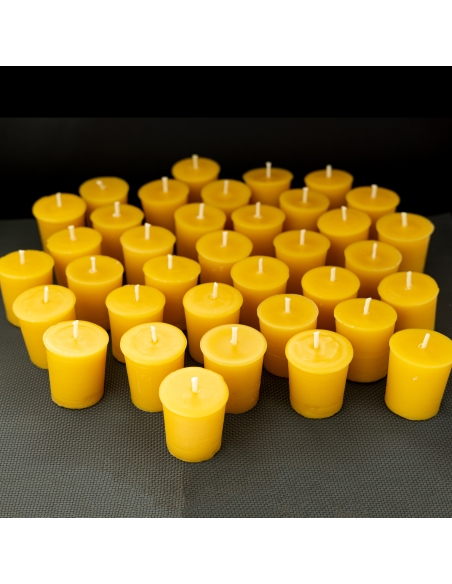 Natural Beeswax Votive Candles, refills - dicount packs