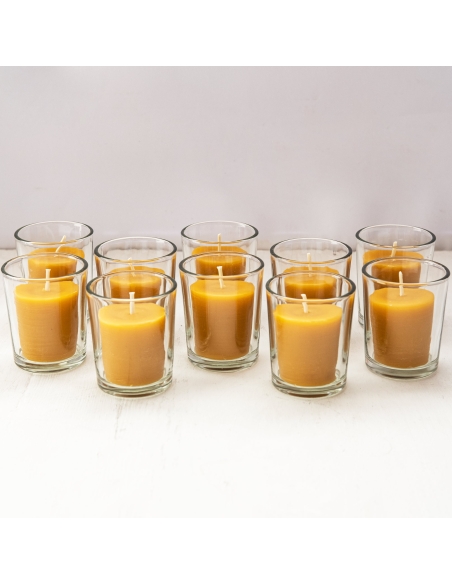 Natural Beeswax Votive Candles, refills - dicount packs