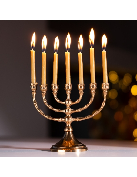 Natural Beeswax Hand-Dipped Hanukkah Candles - 22cm, 9"