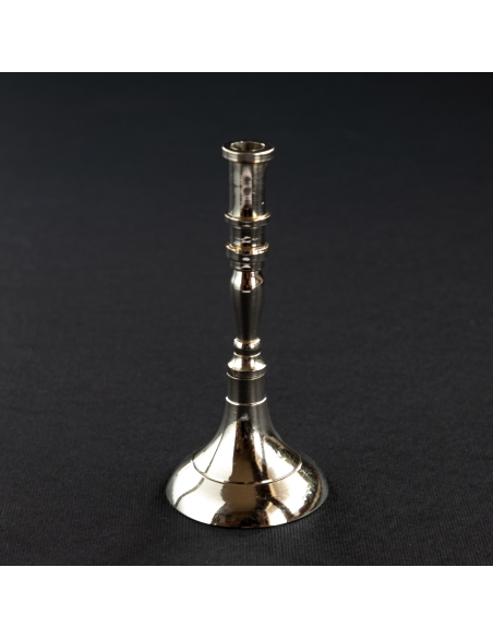 Kleiner versilberter Kerzenständer für schlanke Stumpenkerzen, konisch, Messing