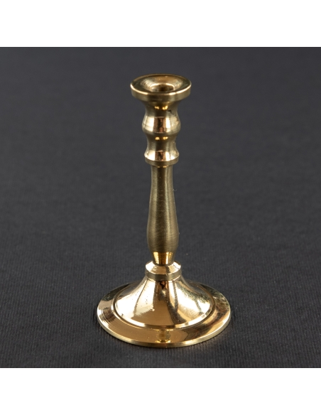 Gold-colored candlestick for thiny and slim tapper candles, conic, brass