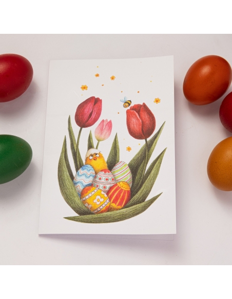 Grußkarte für Ostern - Bleistift-Illustration