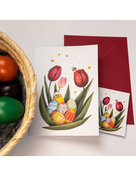 Grußkarte für Ostern - Bleistift-Illustration